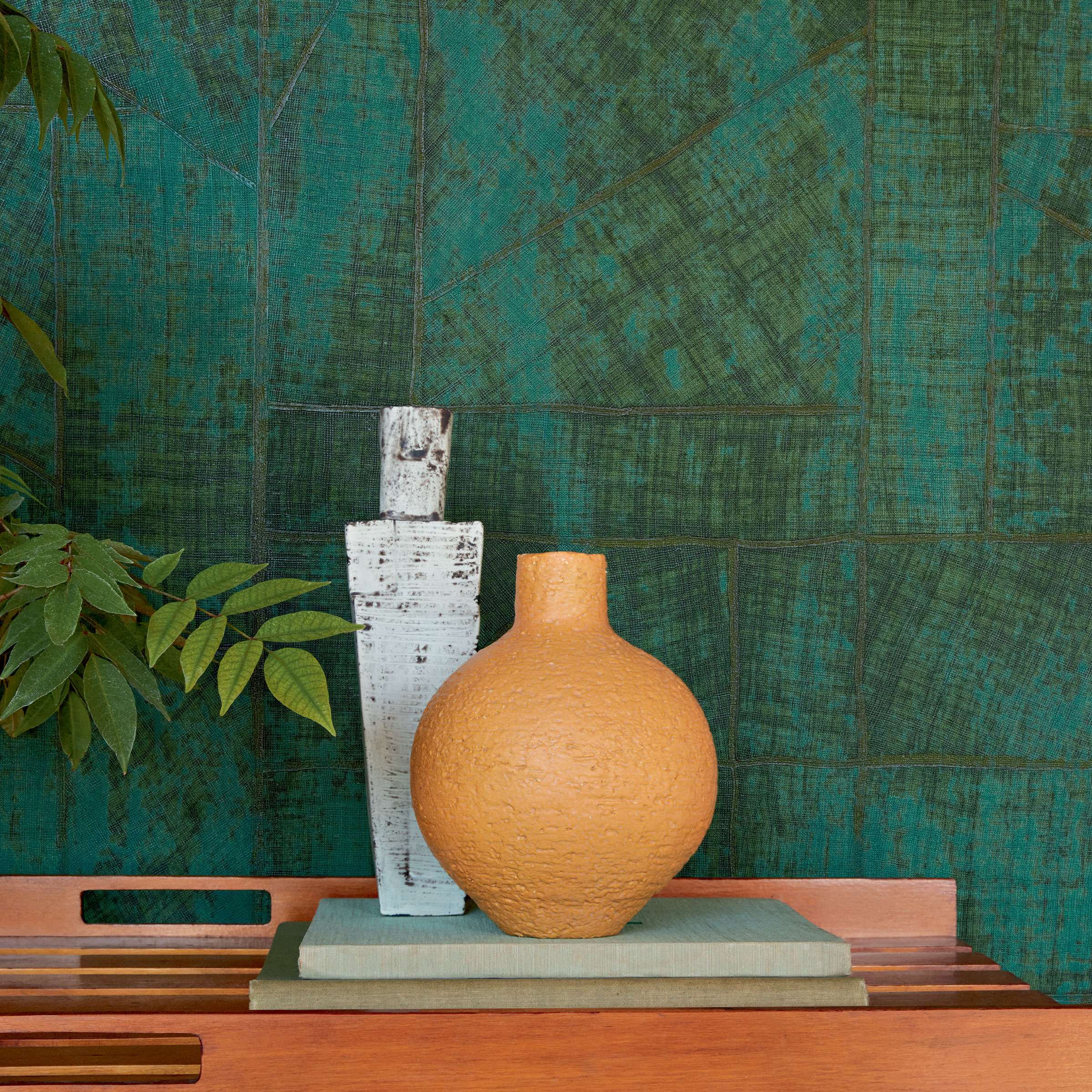 【PELLICULE】satin gather mini op DÉLICAT SILK FAN EDGE - SEAFOAM - Samuel and Sons