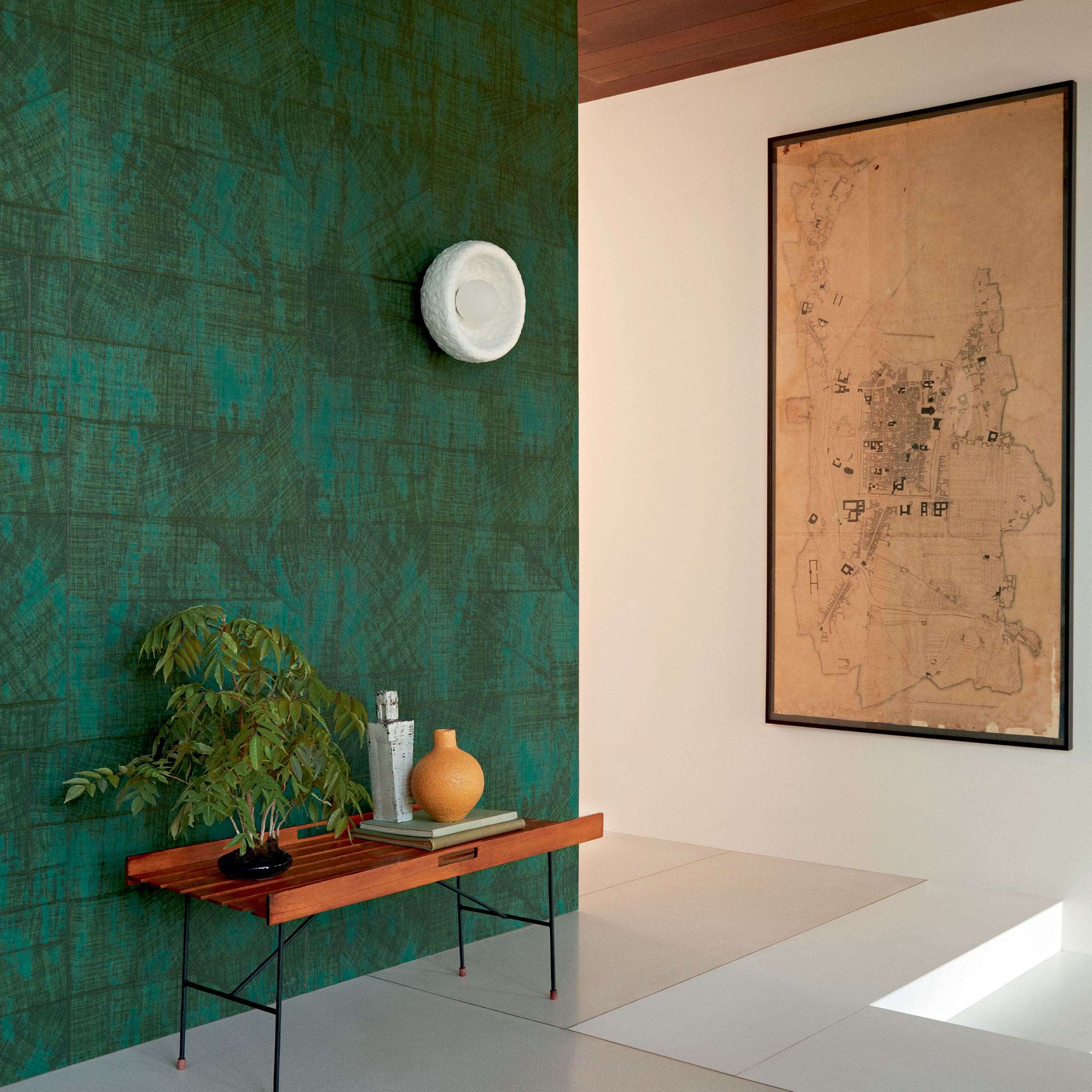 【PELLICULE】satin gather mini op DÉLICAT SILK FAN EDGE - SEAFOAM - Samuel and Sons